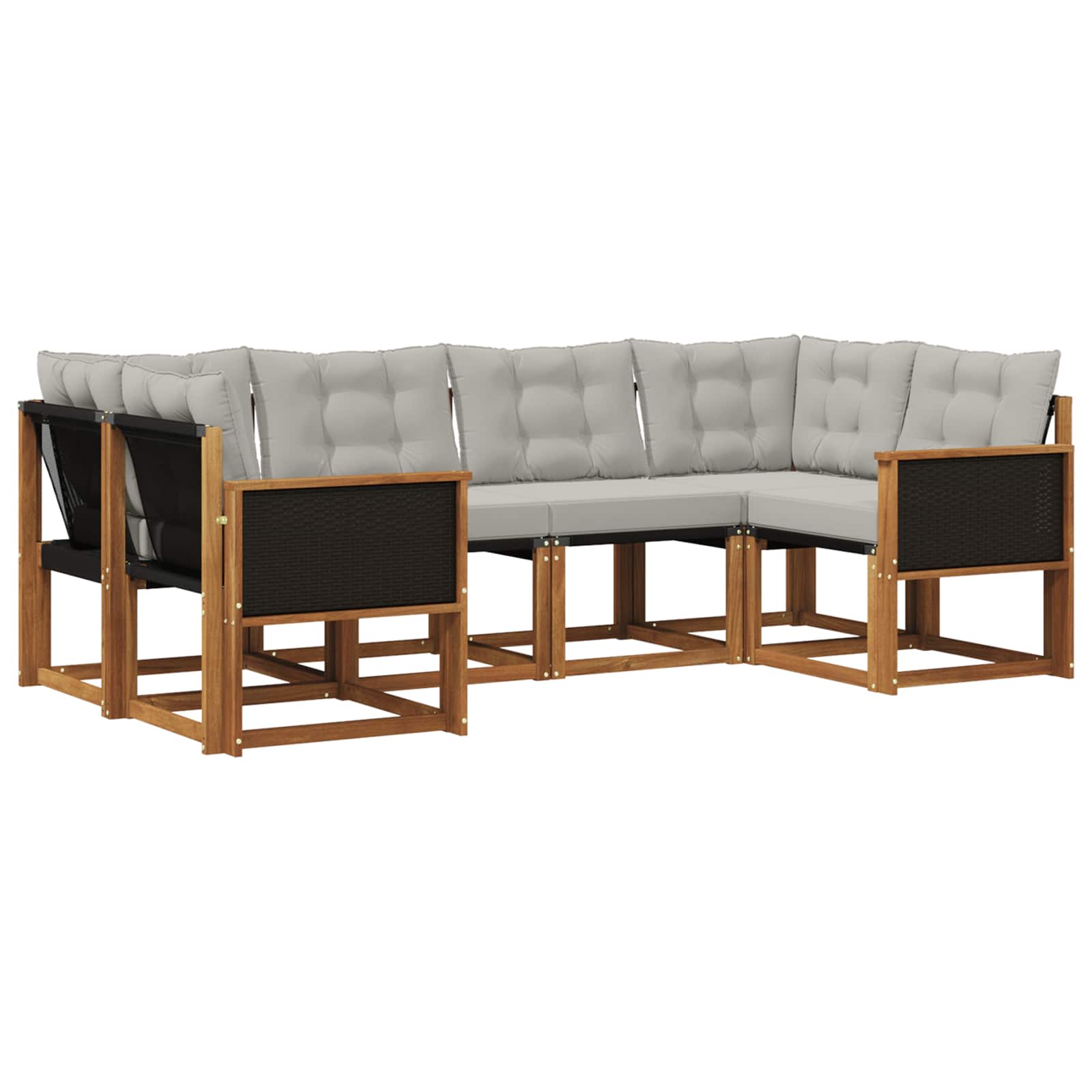 Set vanjskih sofa 6 pcs Prirodna i Svjetlosiva