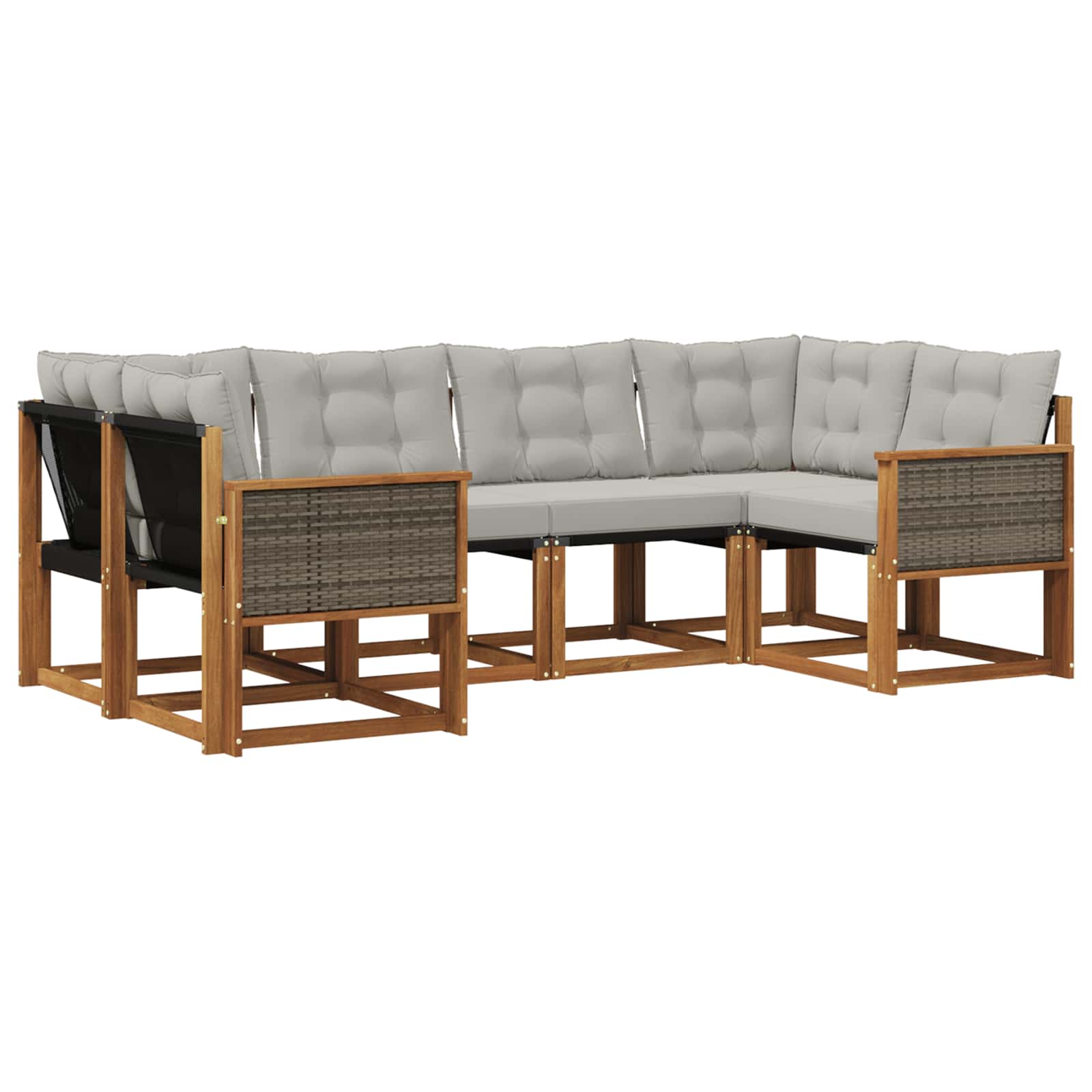 Set vanjskih sofa 6 pcs Prirodna i Svjetlosiva