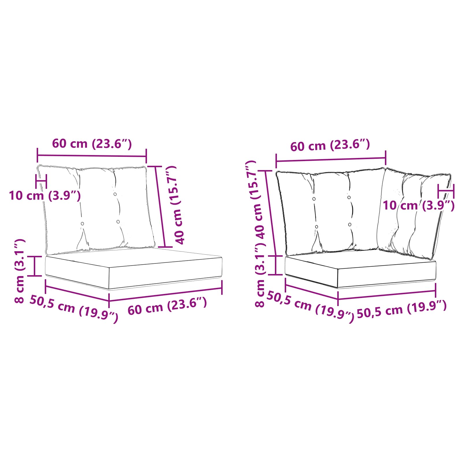 Set vanjskih sofa s jastukom 9 pcs Prirodna i Svjetlosiva