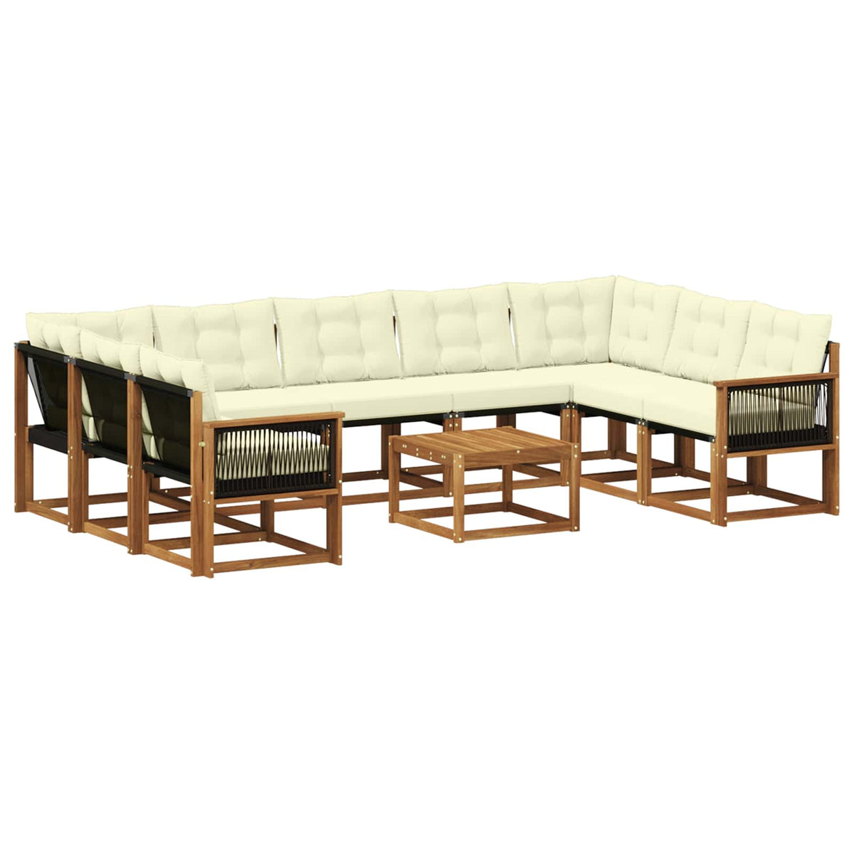 Set vanjskih sofa 10 kom. Prirodna i krem