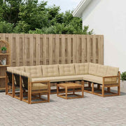 Set vanjskih sofa 10 kom. Prirodna i bež