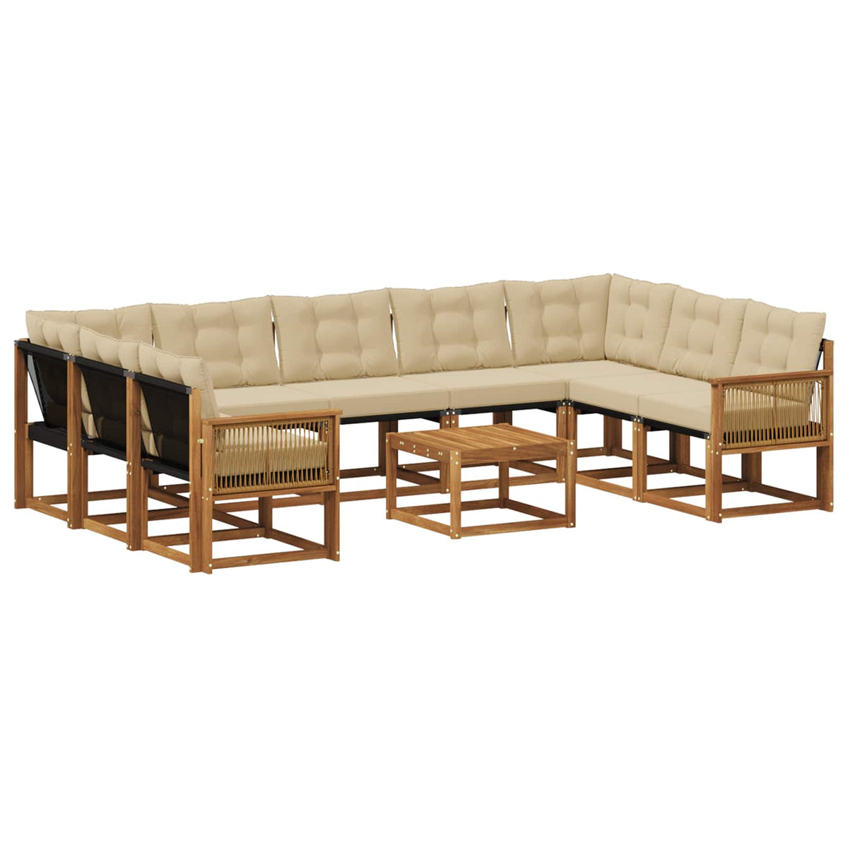 Set vanjskih sofa 10 kom. Prirodna i bež