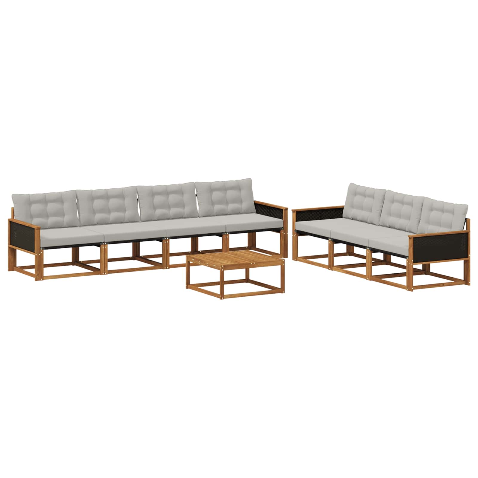 Set vanjskih sofa s jastukom 8 pcs Prirodna i svjetlosiva