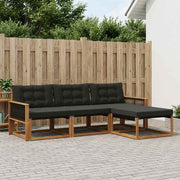 Set vanjskih sofa 4 kom. Prirodna i crna