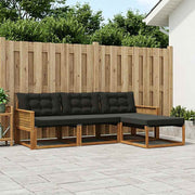 Set vanjskih sofa 4 kom. Prirodna i crna