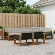 Set vanjskih sofa 7 kom. Prirodna i svjetlosiva