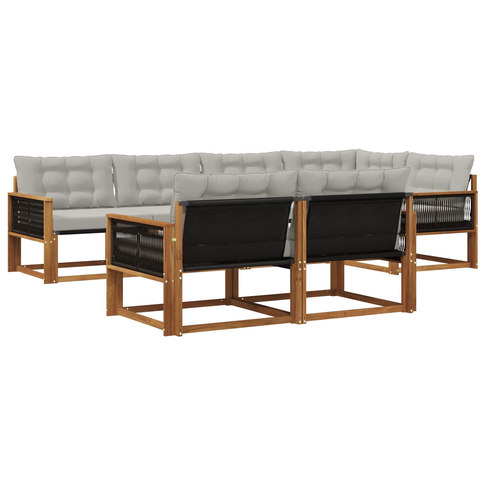 Set vanjskih sofa 7 kom. Prirodna i svjetlosiva