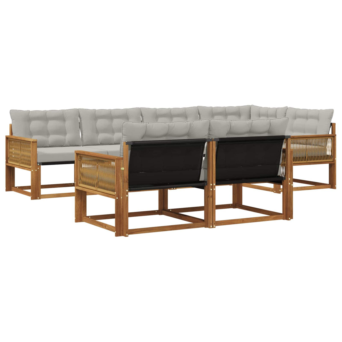 Set vanjskih sofa 7 kom. Prirodna i svjetlosiva