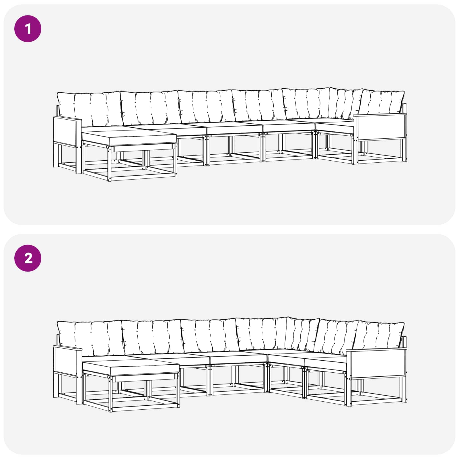 Set vanjskih sofa 7 kom. Prirodna i bež Čvrsto drvo akacije