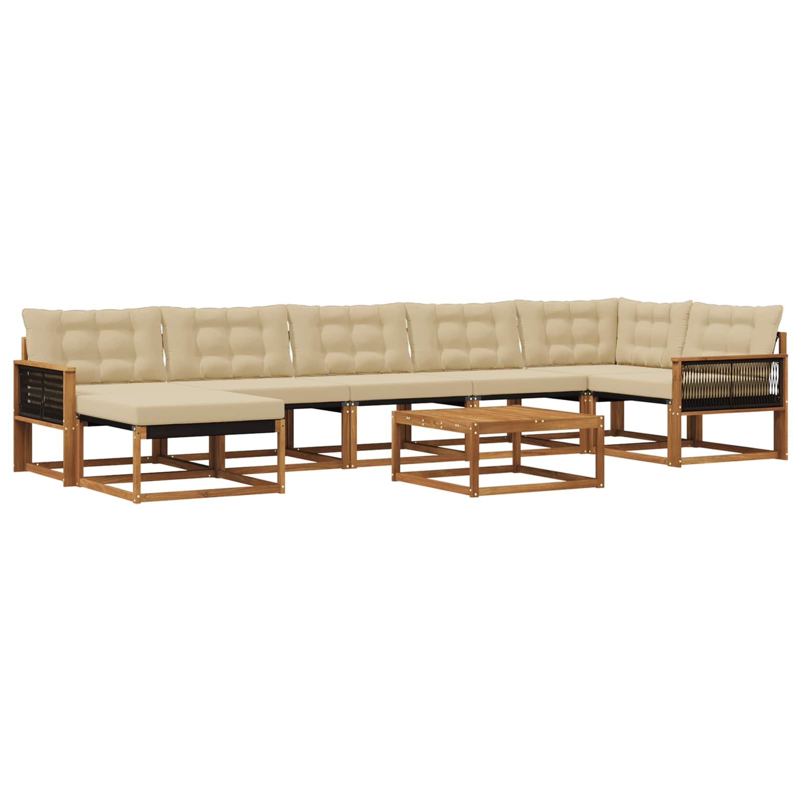 Set vanjskih sofa 8 kom. Prirodna i bež Poliester