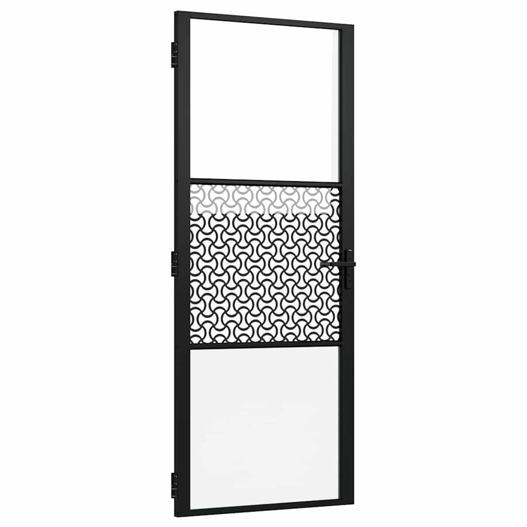 Staklena vrata Rezbarija Crna 83 x 3,5 x 201,5 cm Aluminij