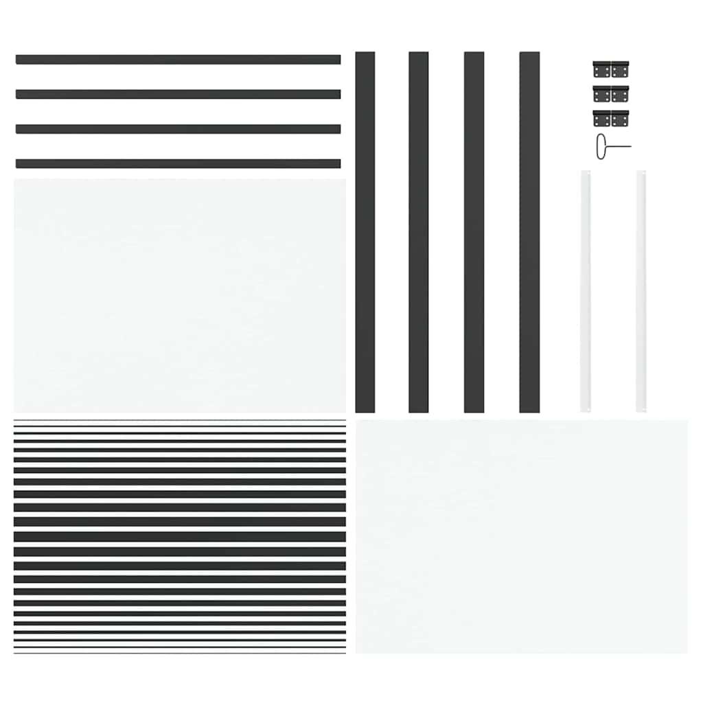 Staklena vrata Prugasti Crna 102,5 x 3,5 x 201,5 cm Aluminij