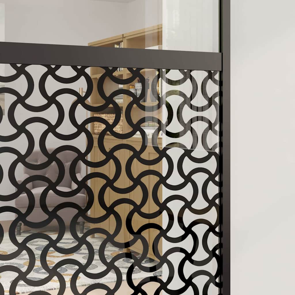 Staklena vrata Rezbarija Crna 76 x 2 x 205 cm Aluminij