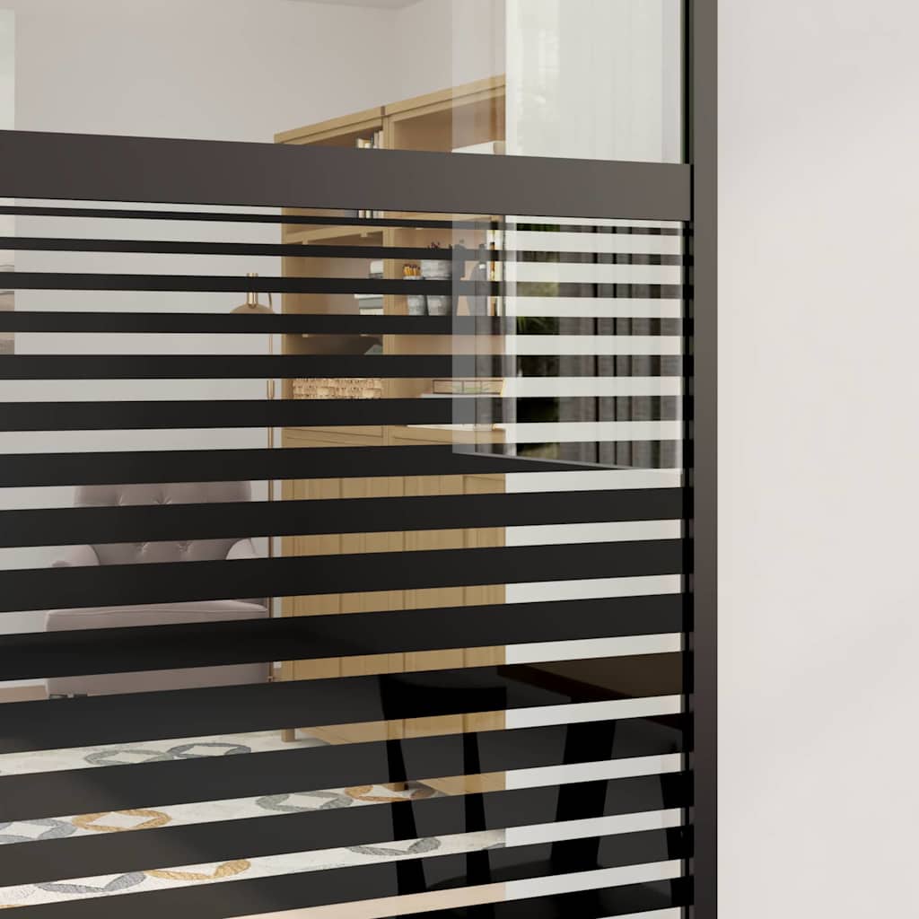 Staklena vrata Prugasti Crna 76 x 2 x 205 cm Aluminij