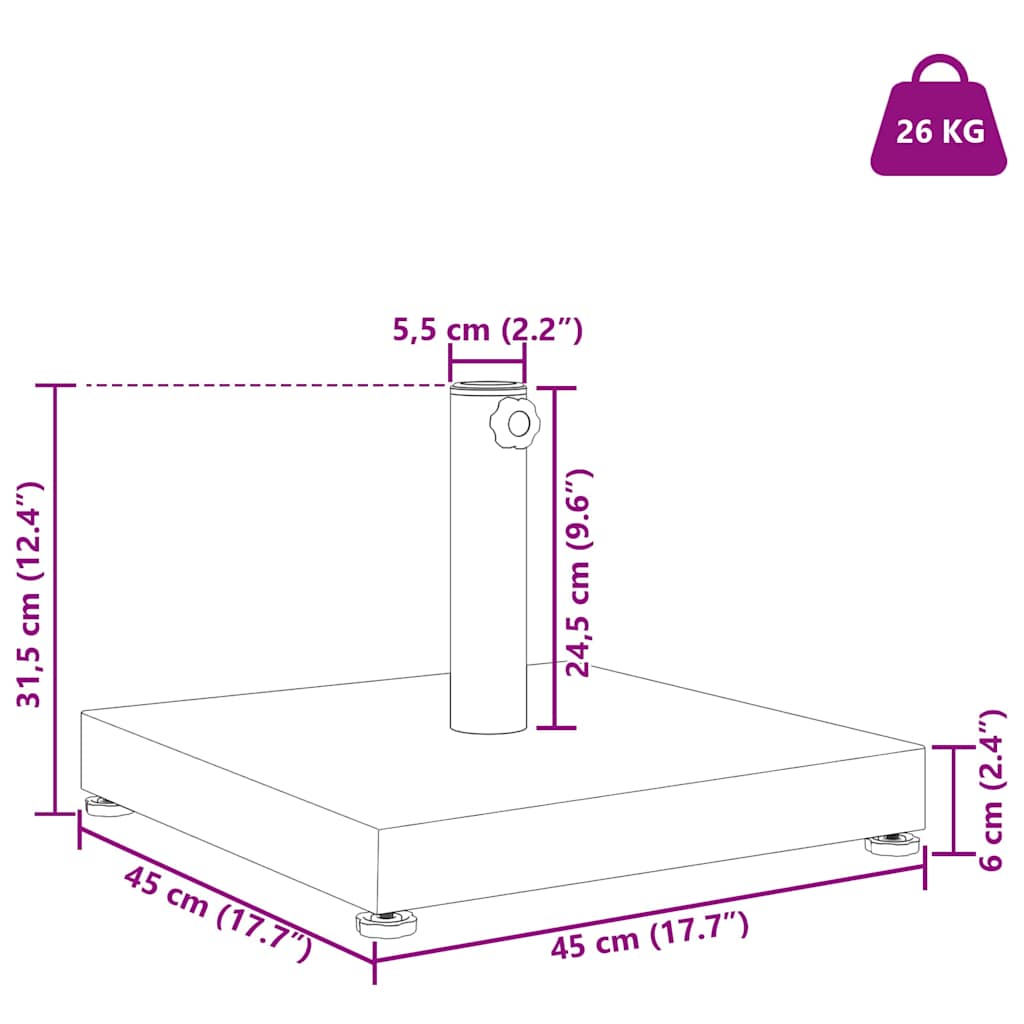 Baza za suncobran Crna 45 x 45 x 31,5 cm