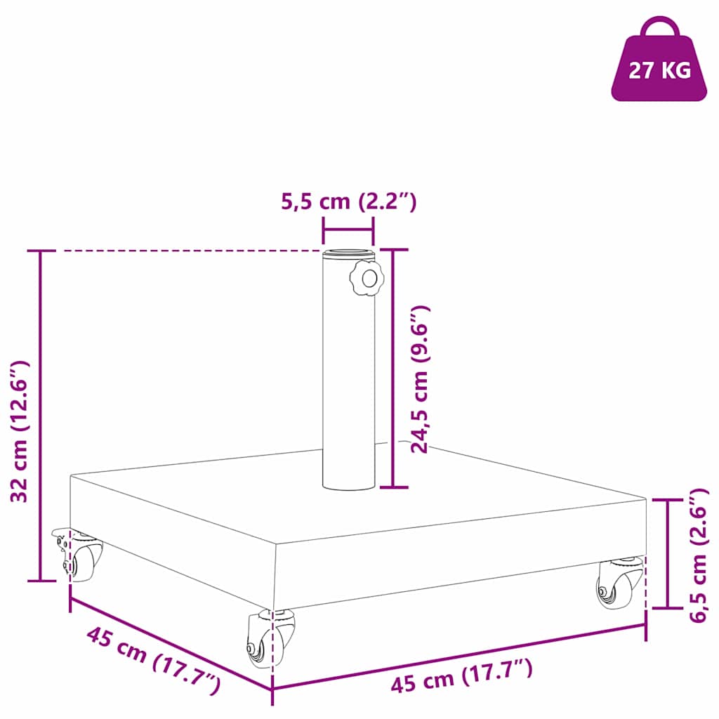 Baza za suncobran Tamno siva 45 x 45 x 31,5 cm