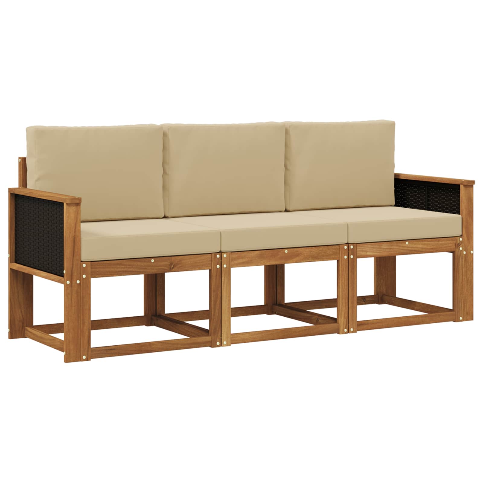 Set vanjskih sofa s jastukom 3 pcs Prirodna