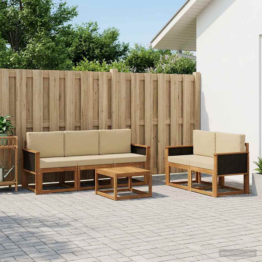 Set vanjskih sofa 6 kom. Prirodna