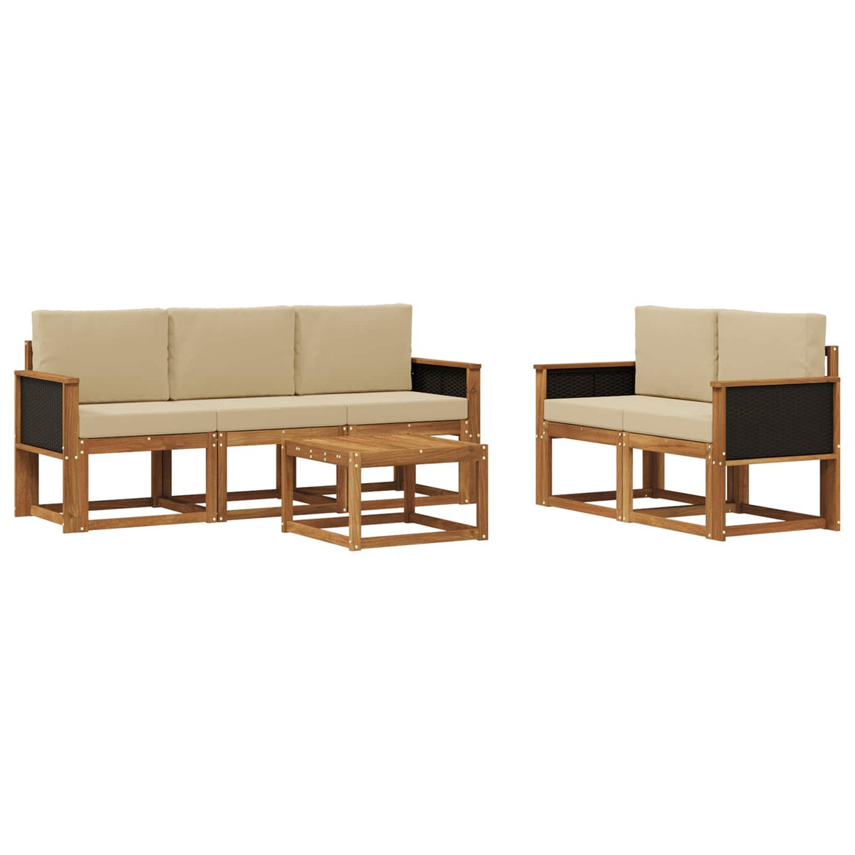 Set vanjskih sofa 6 kom. Prirodna