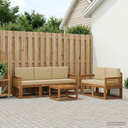 Set vanjskih sofa 6 pcs Prirodna i bež Poliester