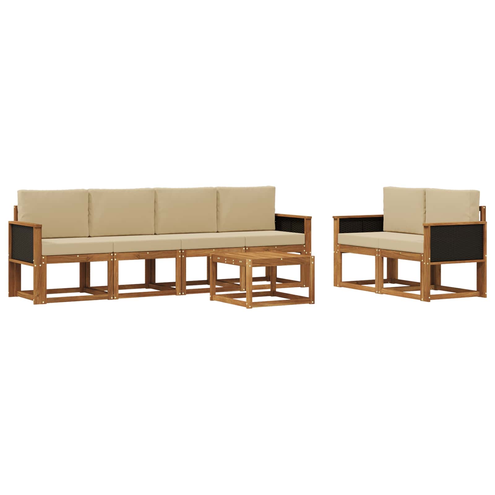 Set vanjskih sofa s jastukom 6 pcs Prirodna