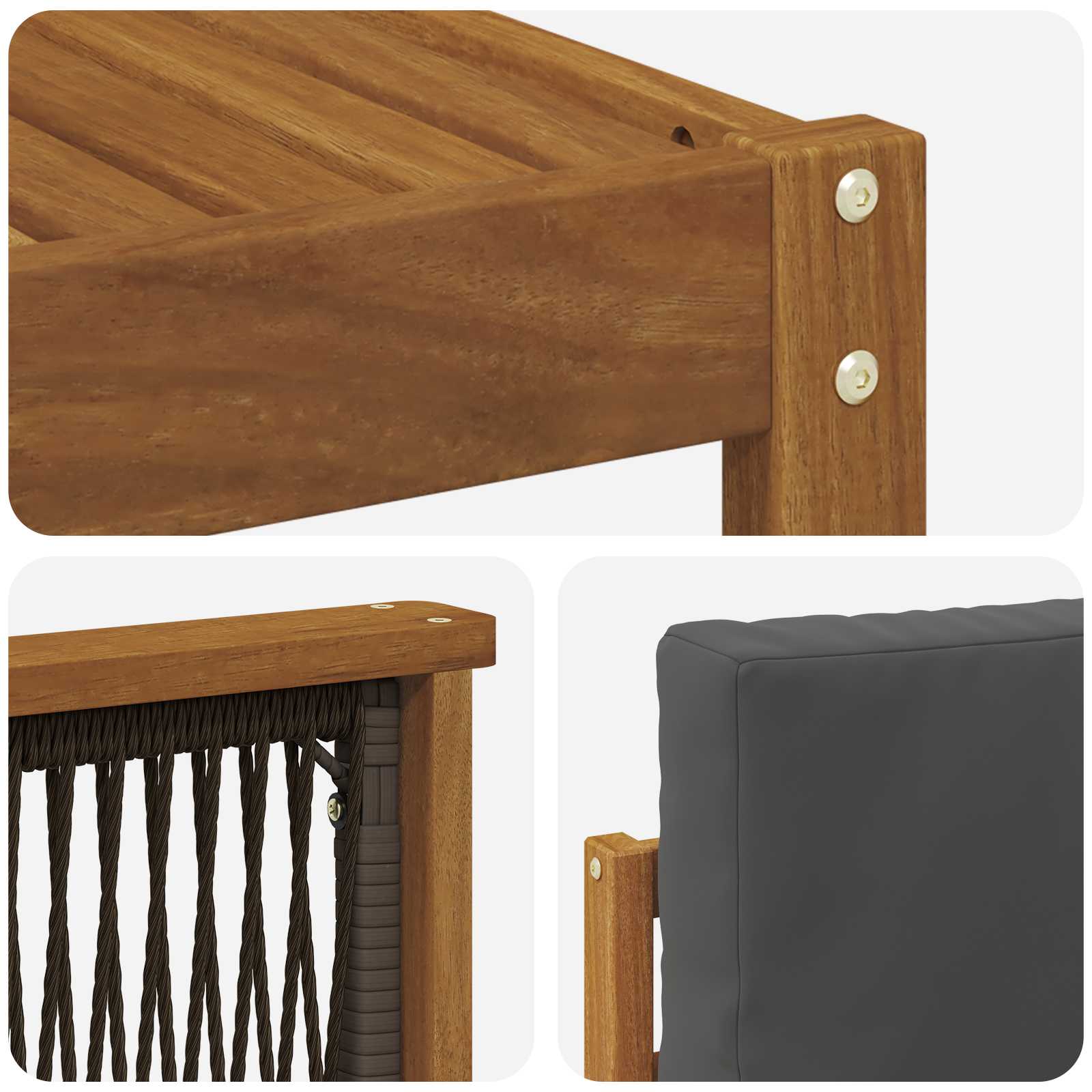 Set vanjskih sofa 6 kom. Prirodna i antracit