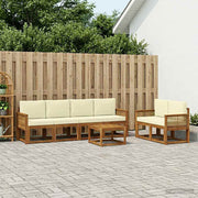 Set vanjskih sofa 7 pcs Prirodna i krem Poliester