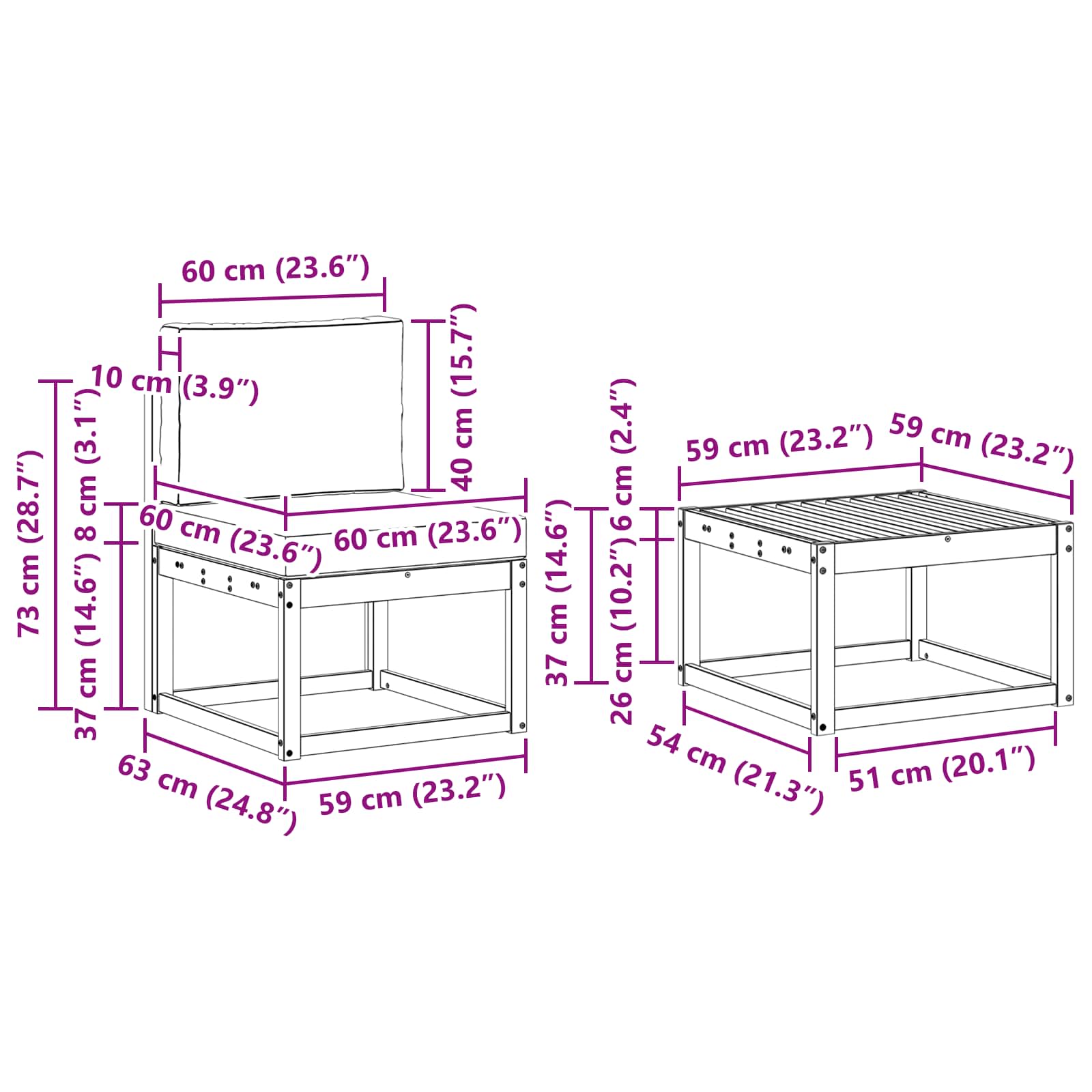 Set vanjskih sofa 7 kom. Prirodna i antracit