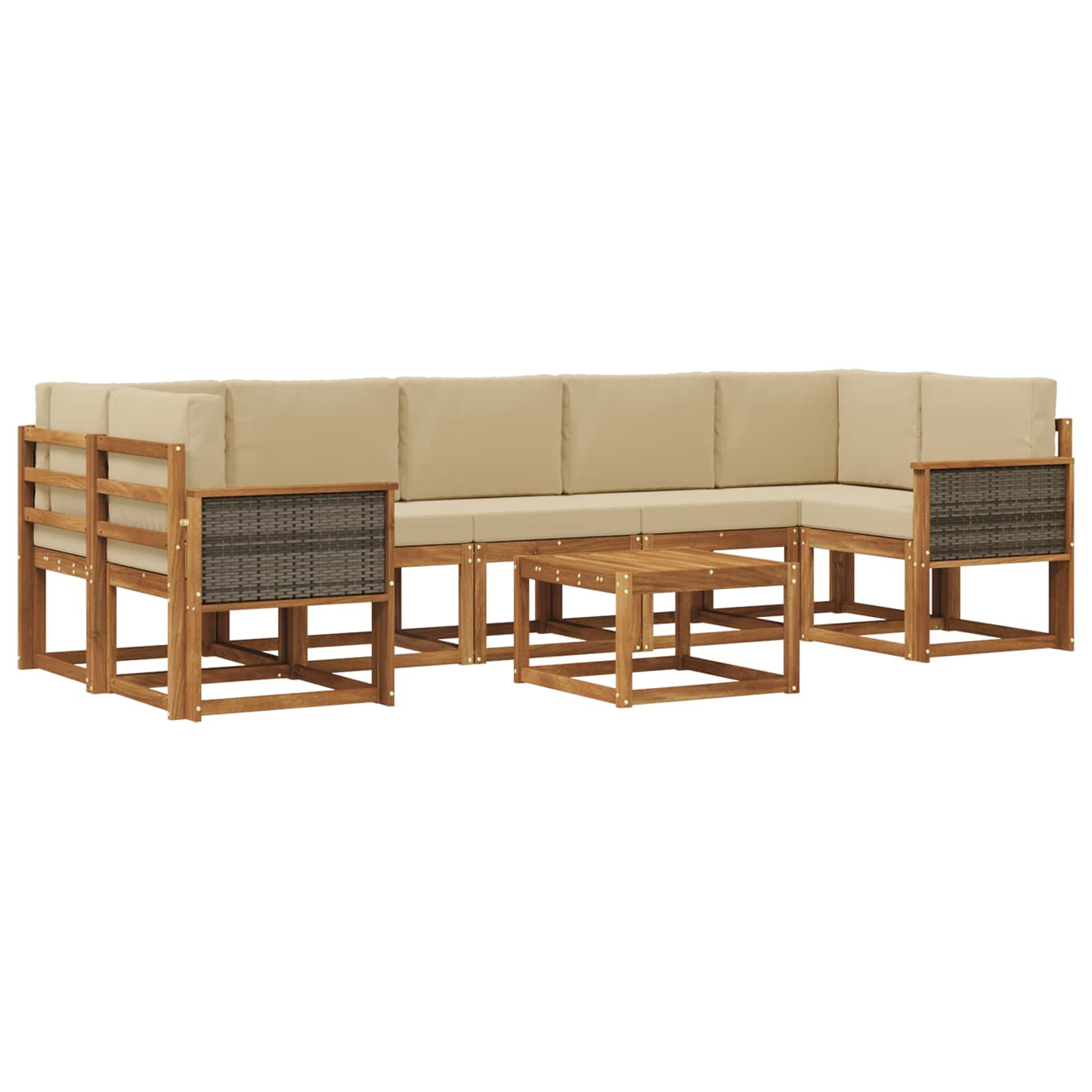 Set vanjskih sofa 6 kom. Prirodna