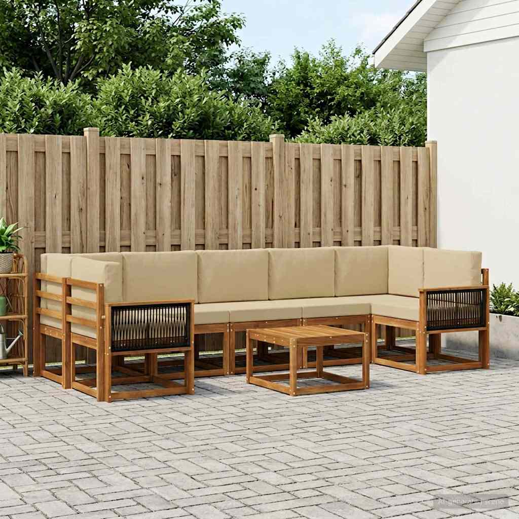 Set vanjskih sofa 6 kom. Prirodna