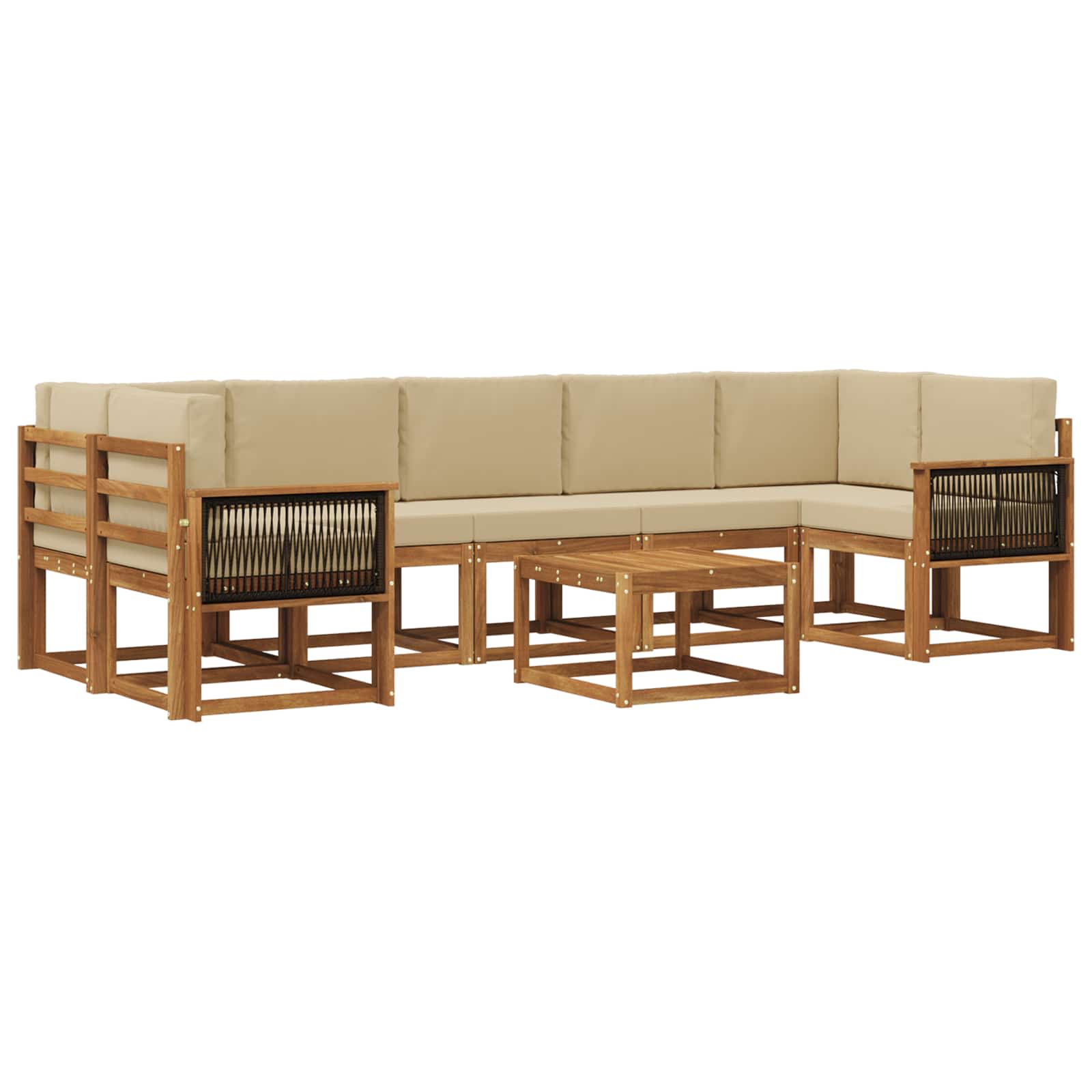 Set vanjskih sofa 6 kom. Prirodna
