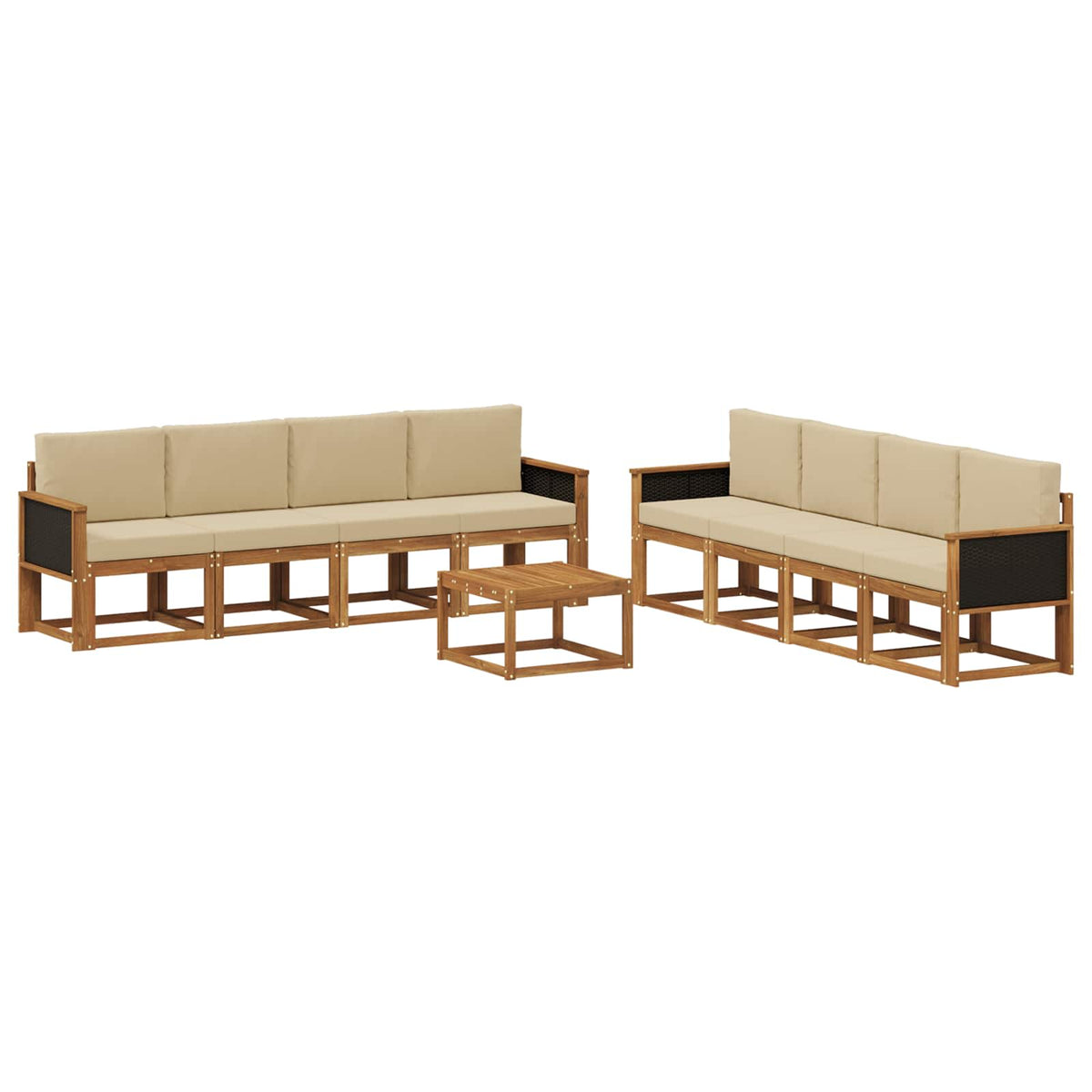 Set vanjskih sofa 9 kom. Prirodna