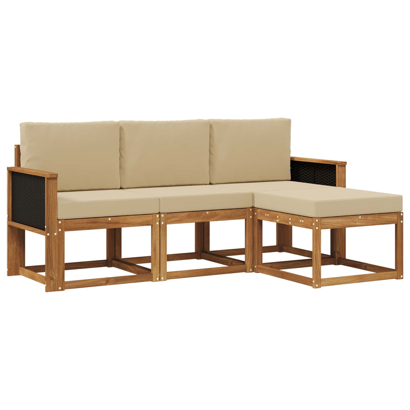 Set vanjskih sofa s jastukom 4 pcs Prirodna