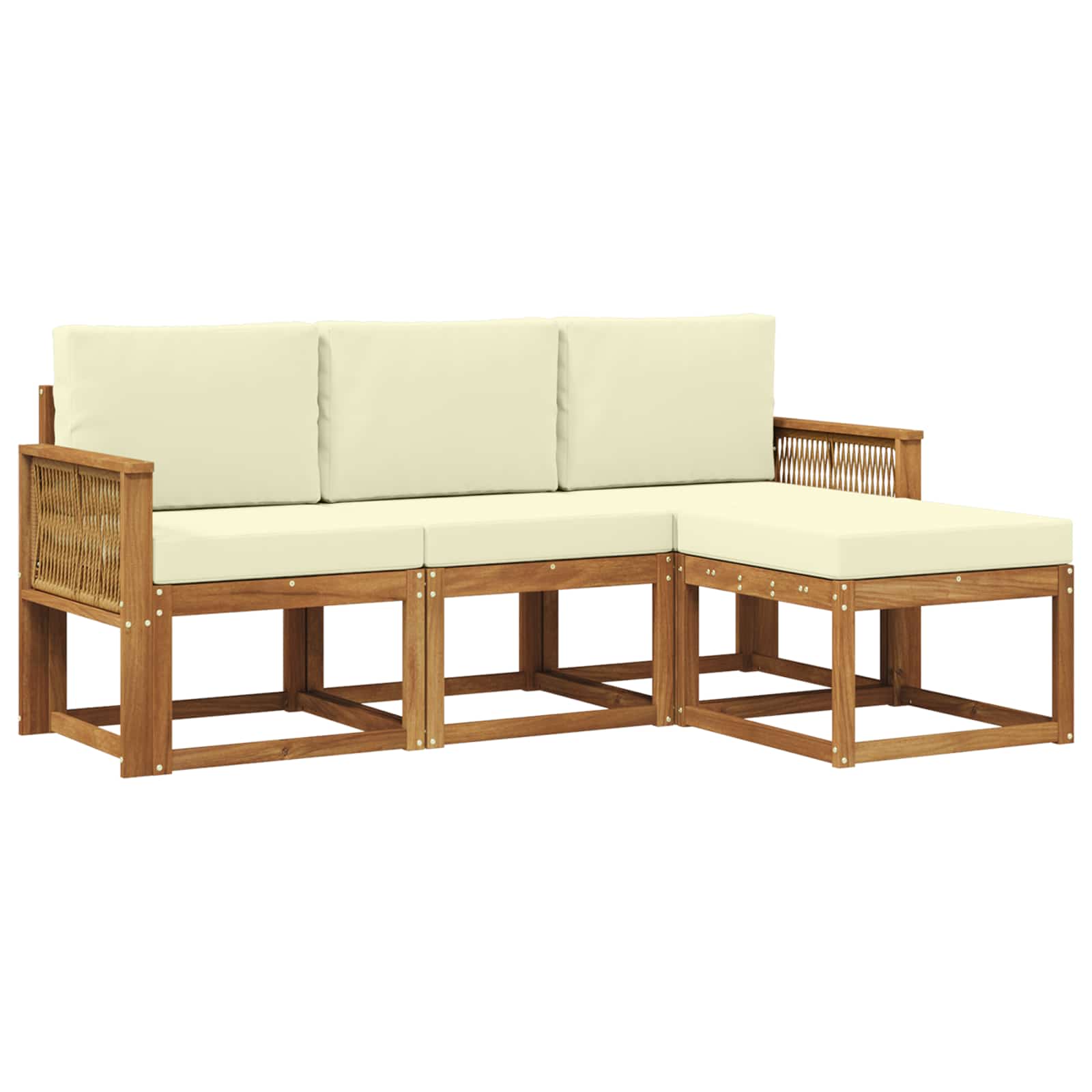 Set vanjskih sofa 4 pcs Prirodna i krem Poliester