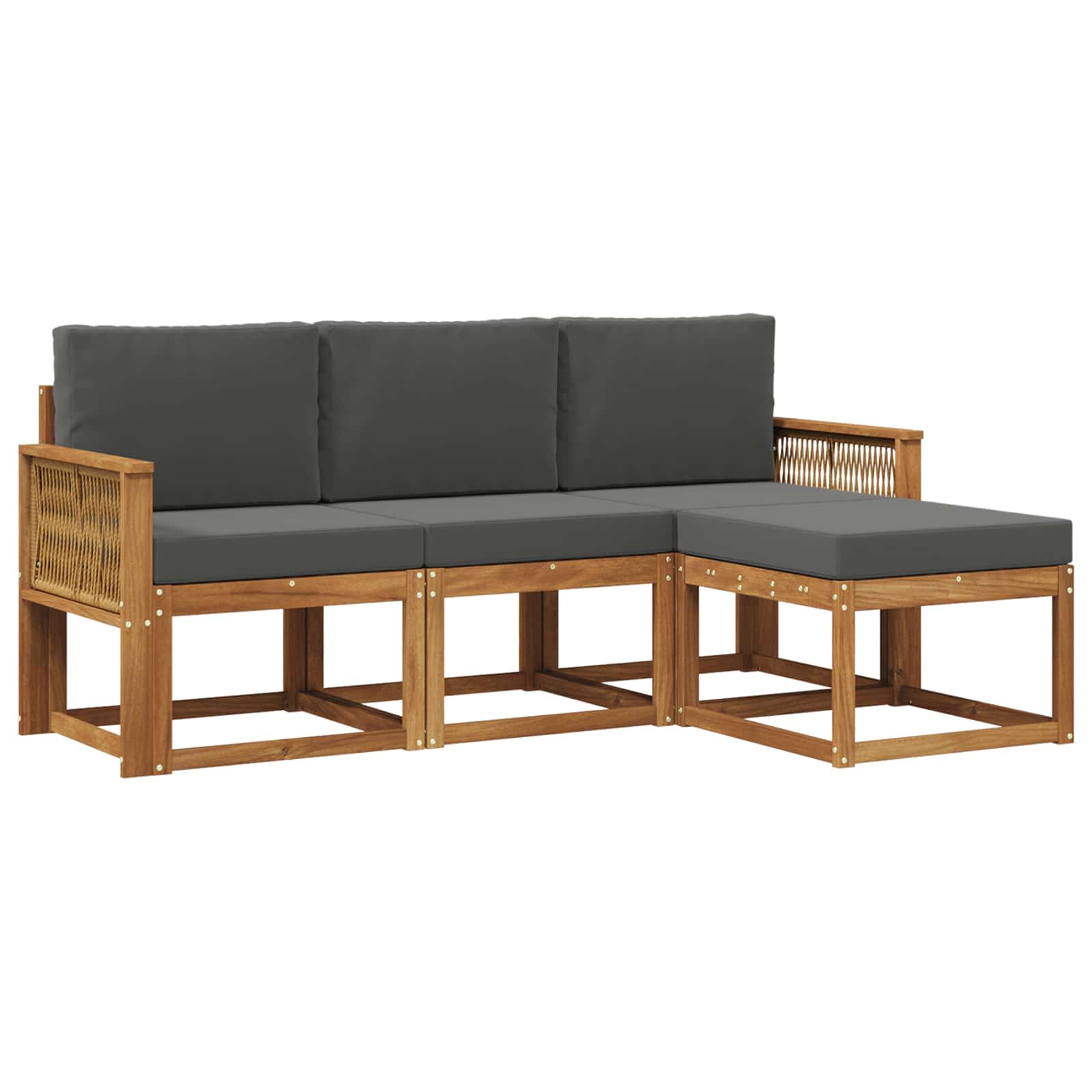 Set vanjskih sofa 4 pcs Prirodna i antracit Poliester