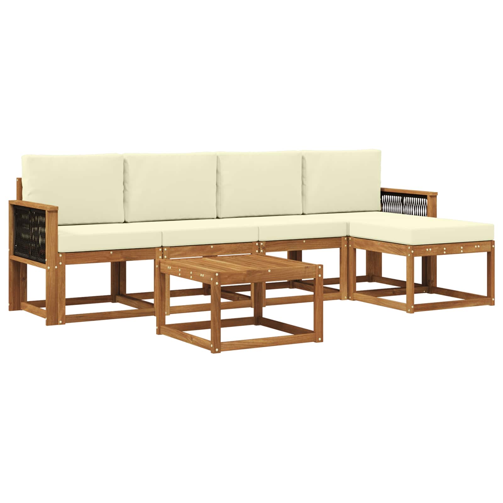 Set vanjskih sofa 6 pcs Prirodna i krem Poliester