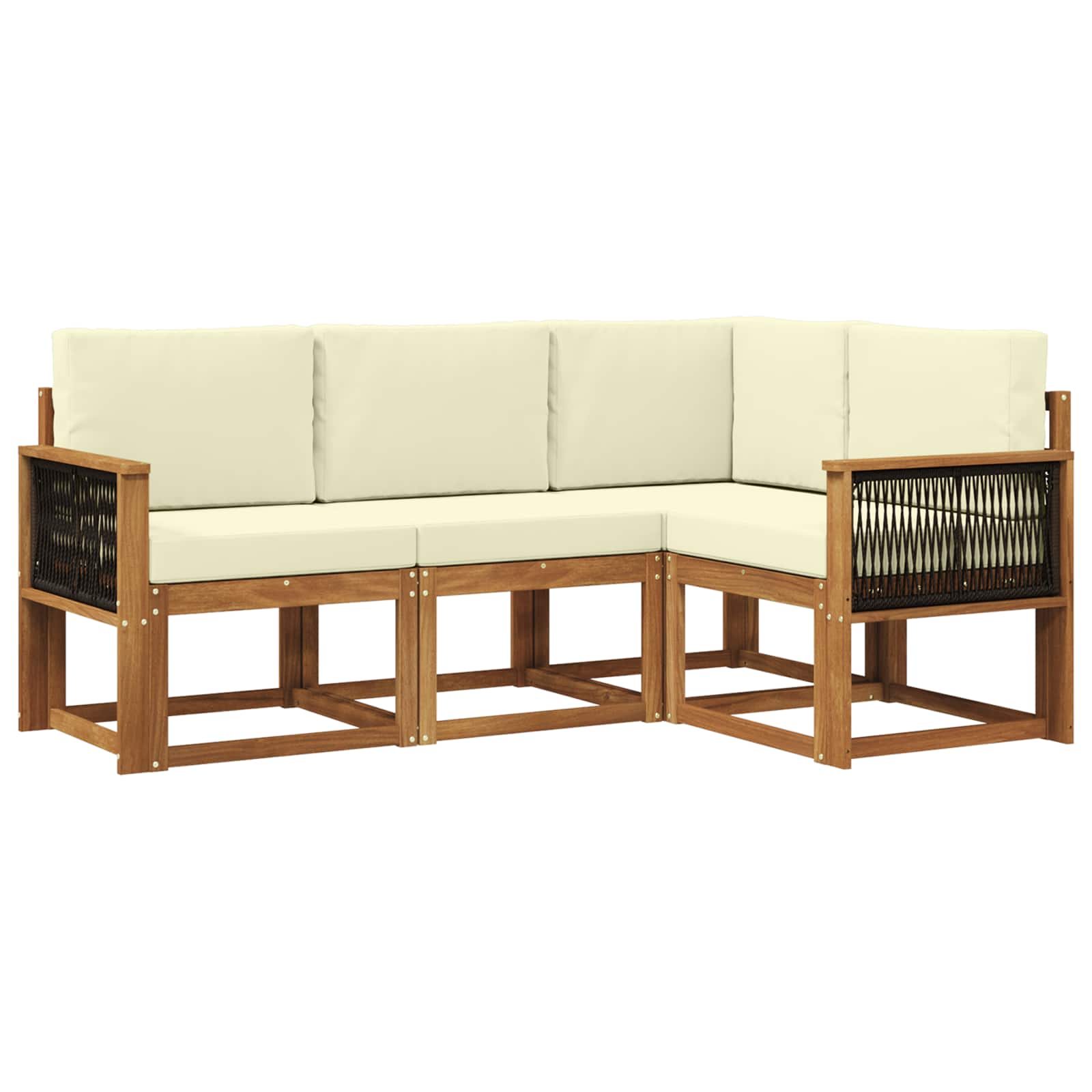 Set vanjskih sofa 4 pcs Prirodna i krem Poliester