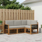 Set vanjskih sofa 4 kom. Prirodna i svjetlosiva Poliester