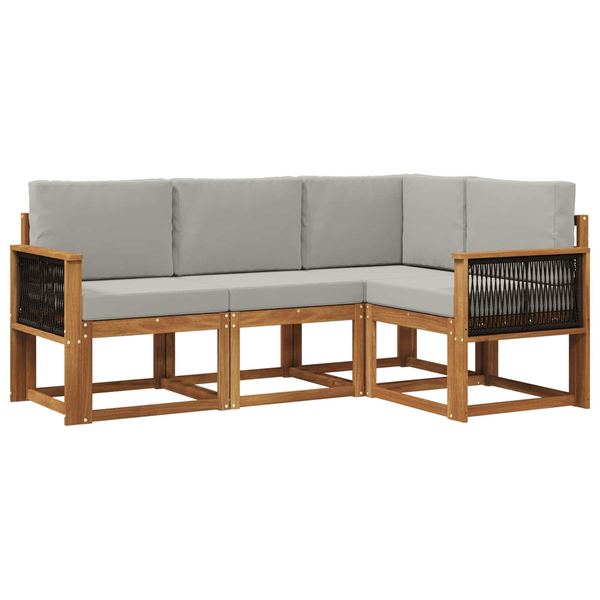 Set vanjskih sofa 4 kom. Prirodna i svjetlosiva Poliester