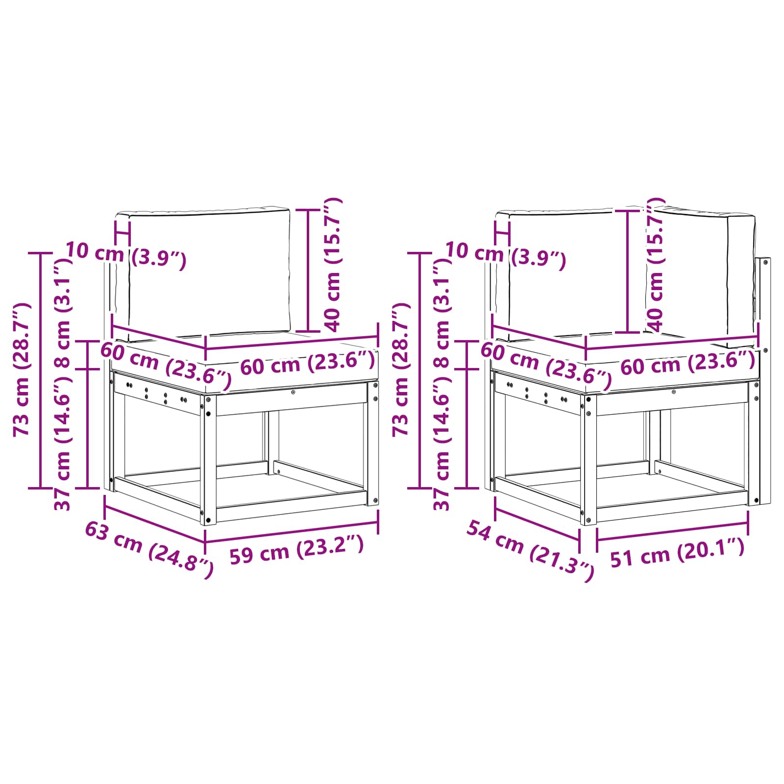 Set vanjskih sofa 4 pcs Prirodna i krem Poliester