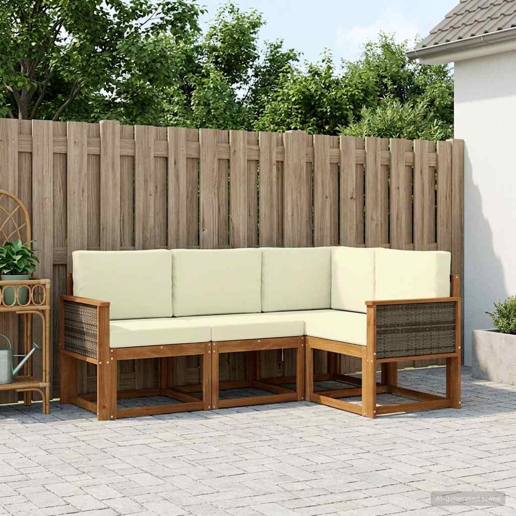 Set vanjskih sofa 5 pcs Prirodna i krem Poliester