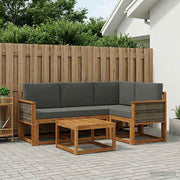 Set vanjskih sofa 5 kom. Prirodna i antracit Poliester