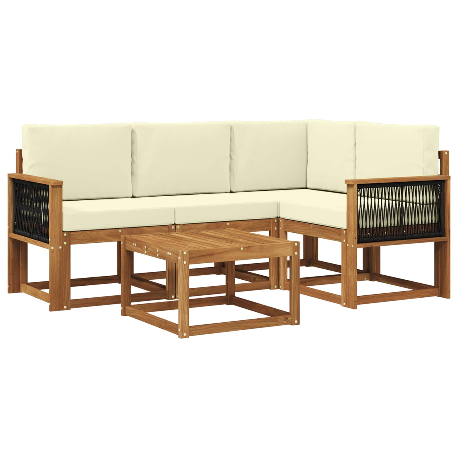 Set vanjskih sofa 5 pcs Prirodna i krem Poliester