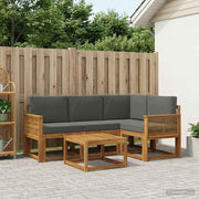 Set vanjskih sofa 5 kom. Prirodna i antracit Poliester