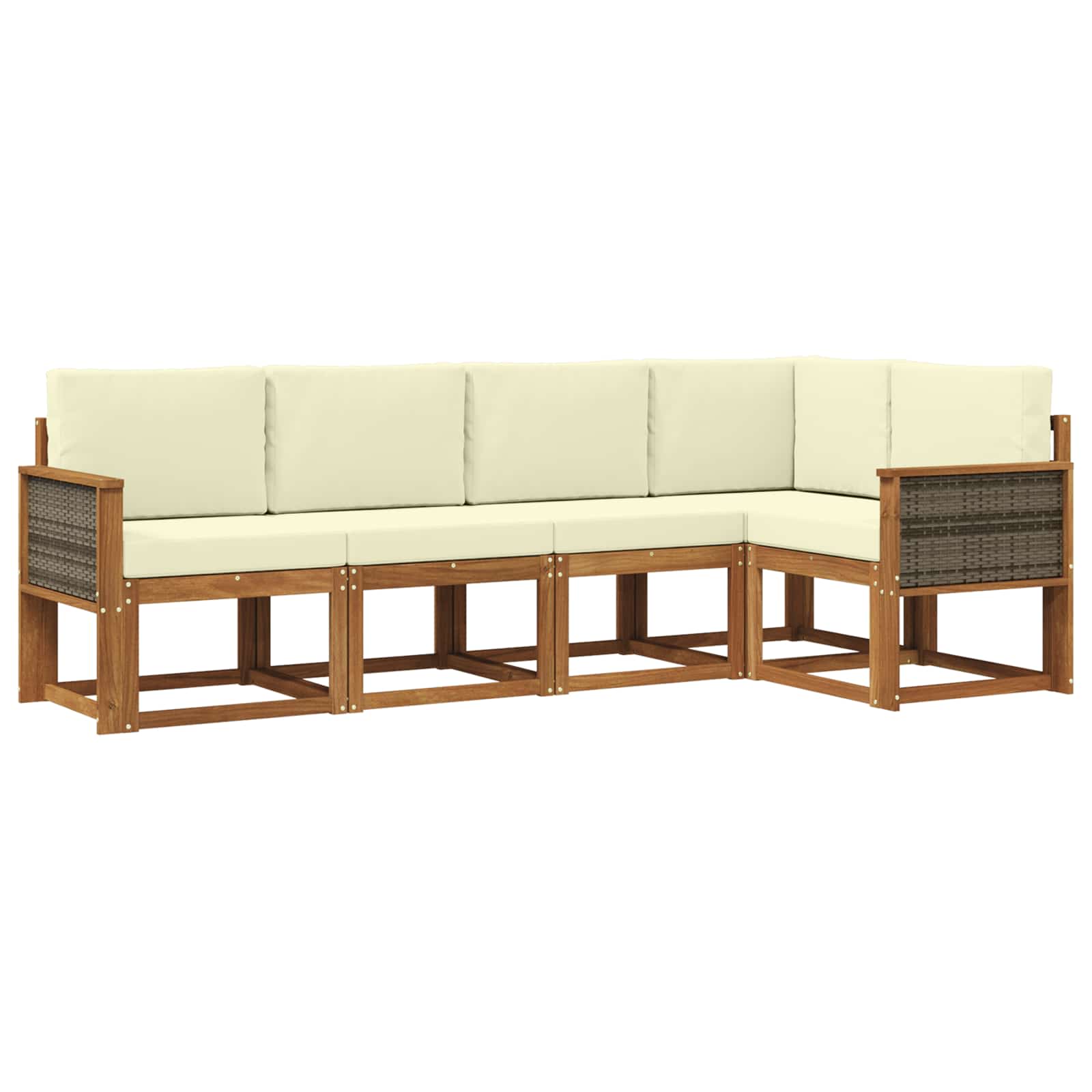 Set vanjskih sofa 5 pcs Prirodna i krem Poliester