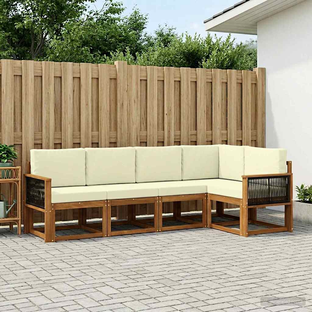 Set vanjskih sofa 5 pcs Prirodna i krem Poliester