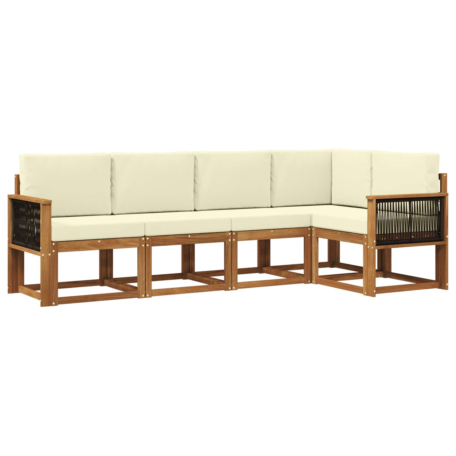 Set vanjskih sofa 5 pcs Prirodna i krem Poliester