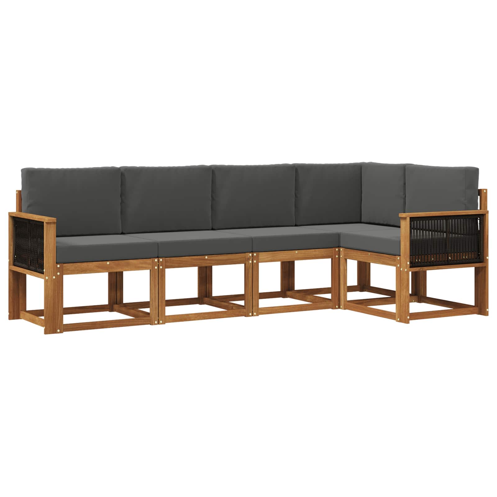 Set vanjskih sofa 5 pcs Prirodna i antracit Poliester