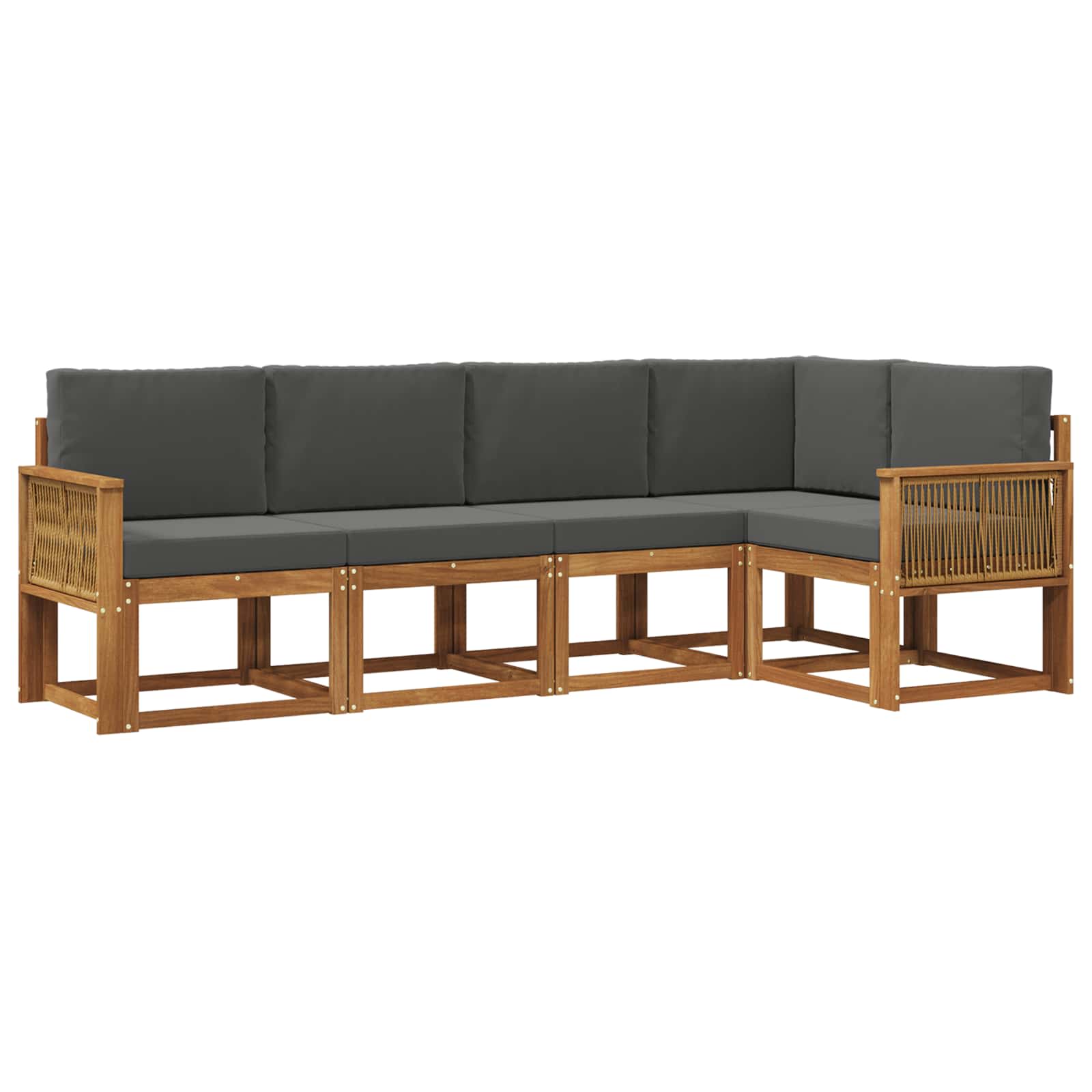 Set vanjskih sofa 5 pcs Prirodna i antracit Poliester