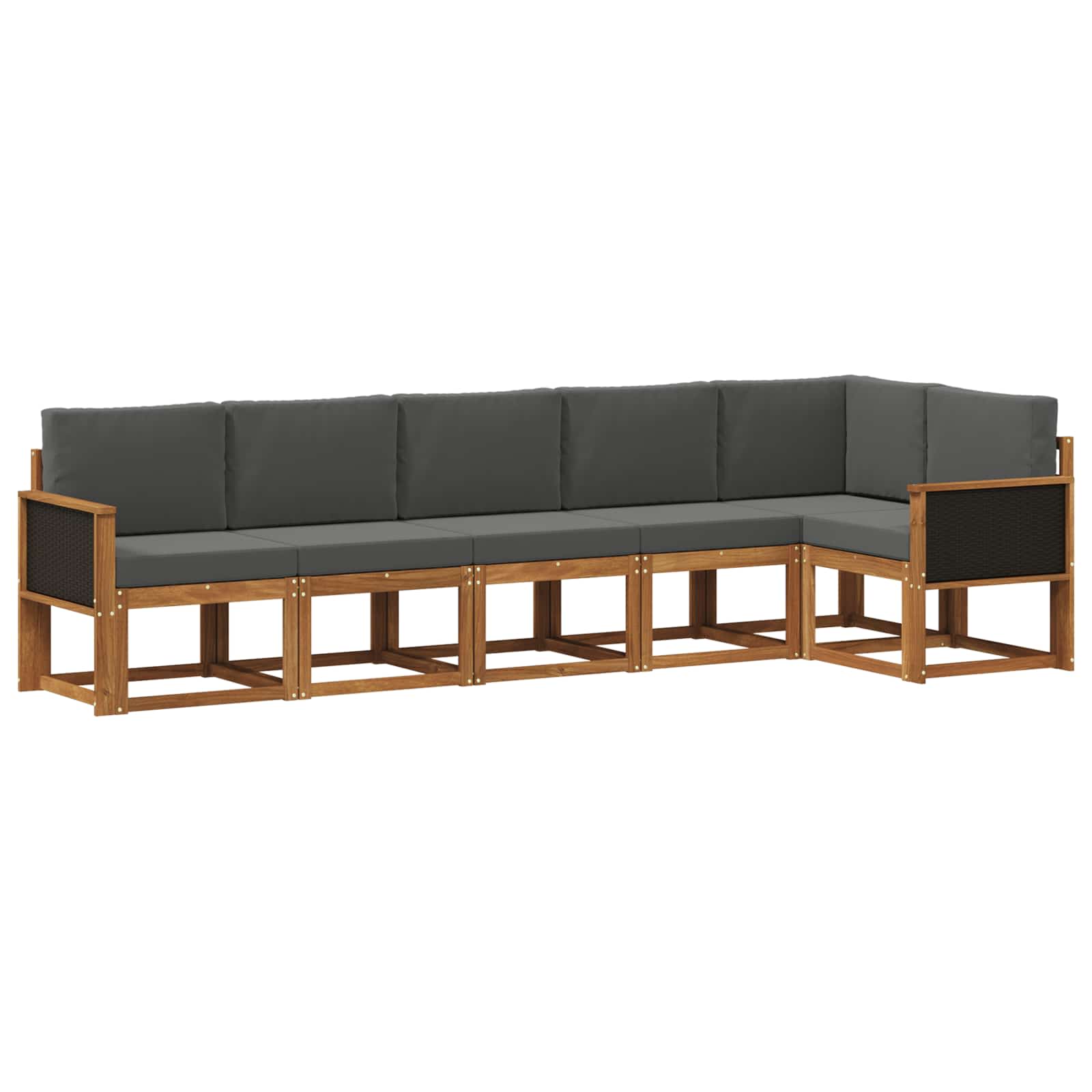 Set vanjskih sofa 6 pcs Prirodna i antracit Poliester